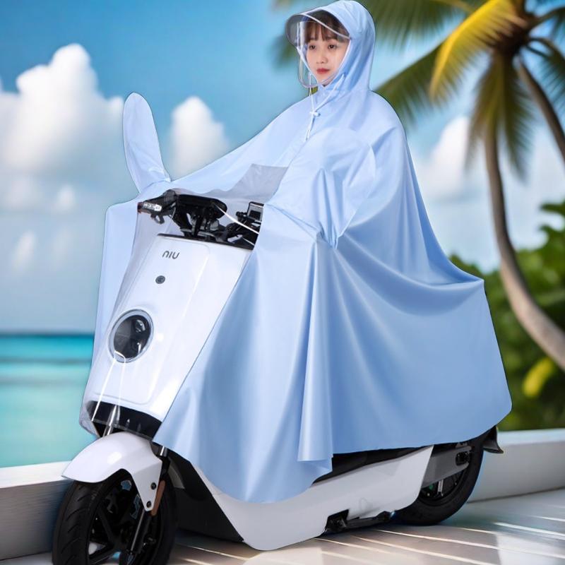 Áo mưa đi xe máy bộ người lớn trùm toàn thân pvc trong suốt cao cấp nam măng tô nữ 1 người Cao Su