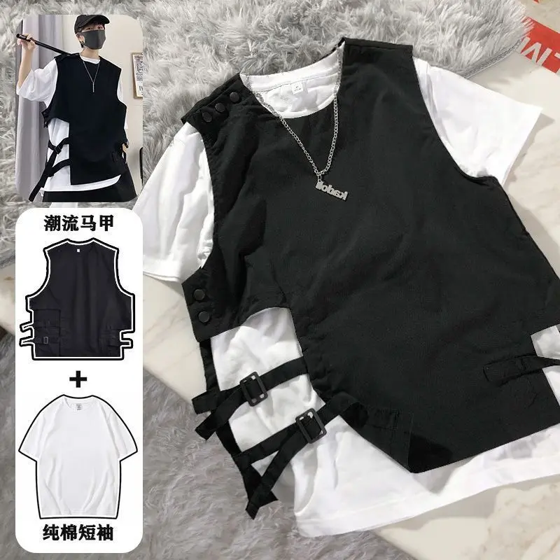 Áo Ghi Lê Phong Cách Chức Năng, Thời Trang Châu Âu Và Mỹ Đường Phố Cao Cấp, Dành Cho Nam Giới, Thiết Kế Ruy Băng Cá Tính, Áo Ghi Lê, Ruan Đẹp Trai, Áo Ghi Lê Bảo Hộ Lao Động, Áo Khoác Nam, Có Thể Mặc Ngoài Trời