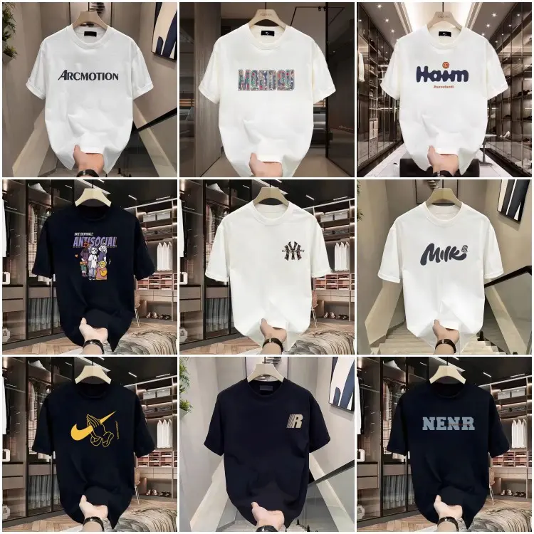 Short-sleeved boys summer 3DT shirt new American summer fashion brand half-sleeved loose shirt sports