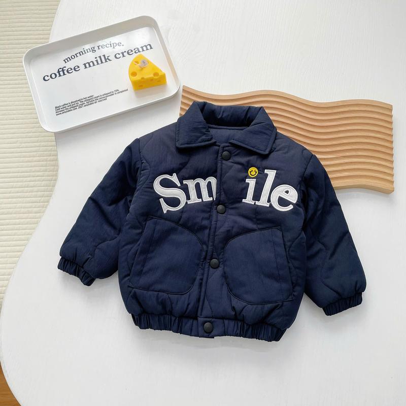 Áo Khoác Thêu Chữ S.m.i.l.e BUN.BON KIDS, Áo Phao Trần Bông Cho Bé Từ 8-20Kg 7