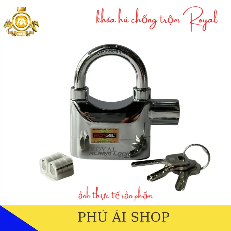 Khoá hú chống trộm Royal ALARM LOCK kèm còi báo động và ổ khoá cửa (BH 24 tháng + Tặng 6v pin dự phòng) 2