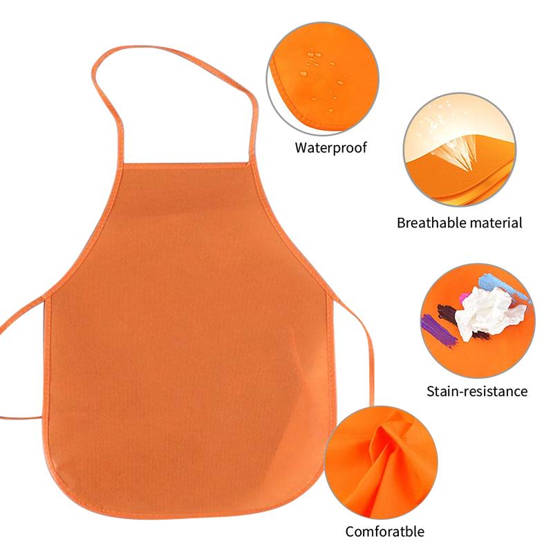 SH-Tạp Dề Trơn Unisex Nhiều Màu Sắc Cho Trẻ Em, Vải Không Dệt, Vẽ Tranh, Làm Bánh, Đồ Thủ Công Cho Trẻ Em, Bộ Đồ Chơi Nhà Bếp, Yếm Nấu Ăn, Tạp Dề # 439364 8