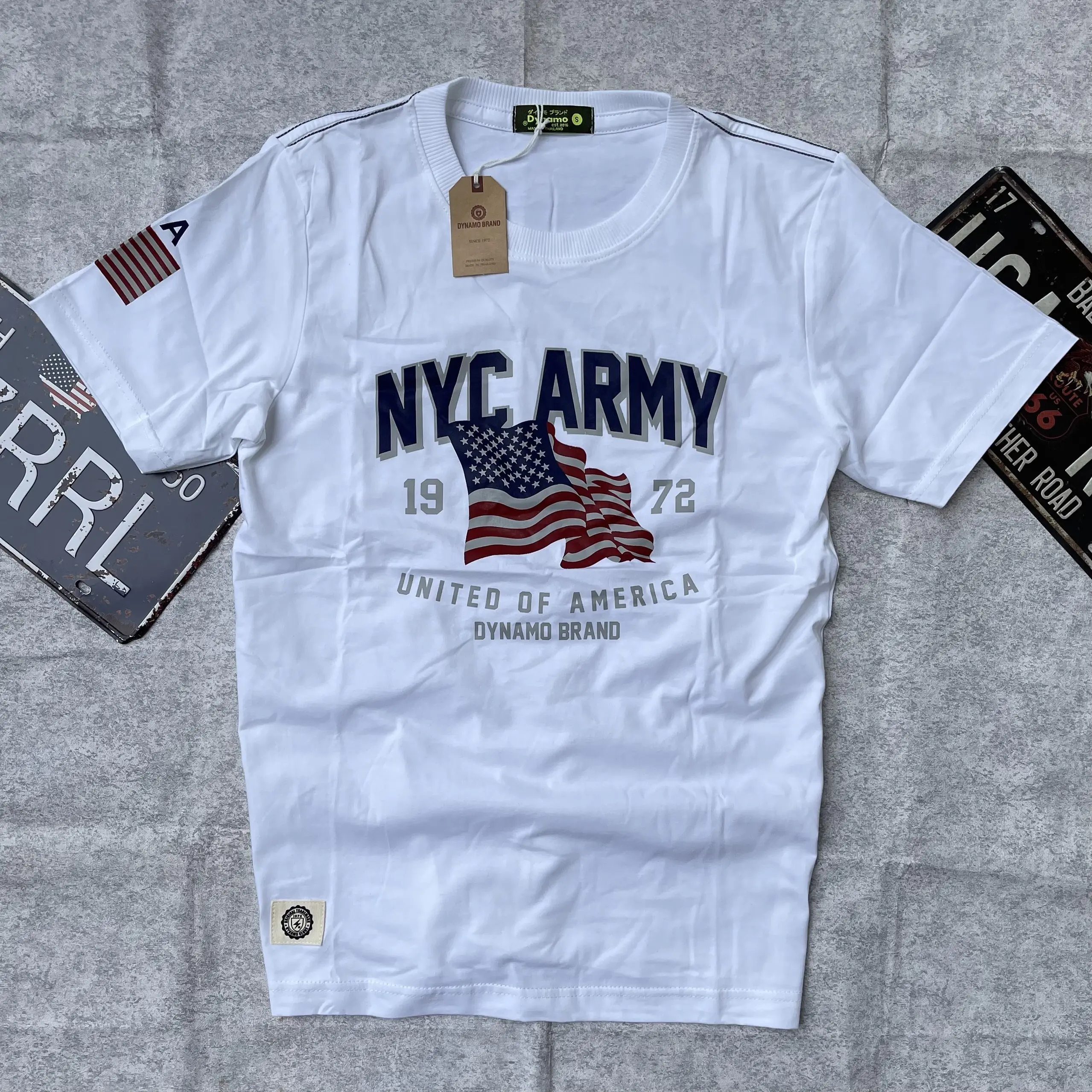 Áo thun Nam Thái Lan  Cotton Thái AMY Cổ tròn Menswear Top Trắng