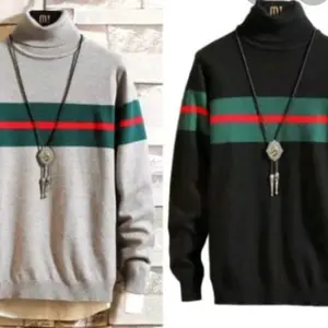 Sweater Rajut pria LongNeck strip/Sweater Korean Style