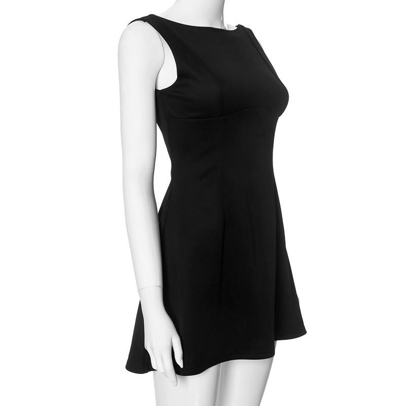 Product Introduction of WEANIA Women Elegant Round Neck Sleeveless Backless High Waist Dress 18