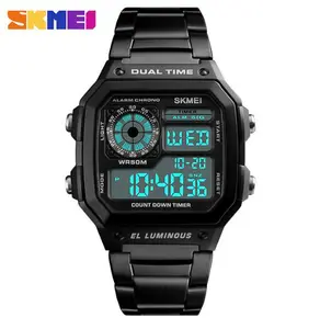 Jam Tangan Pria Wanita Digital Tali Stainless Anti Air SKMEI 1335