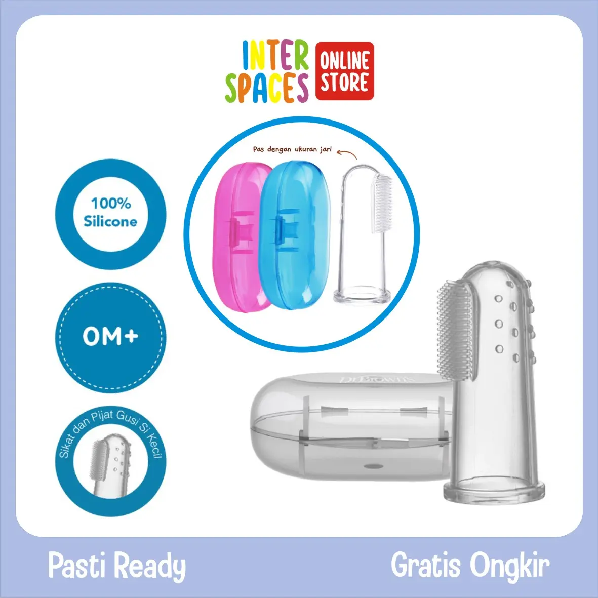 Sikat Gigi Silicon Bayi Finger Tooth Brush Baby Pembersih Mulut Bayi Merah