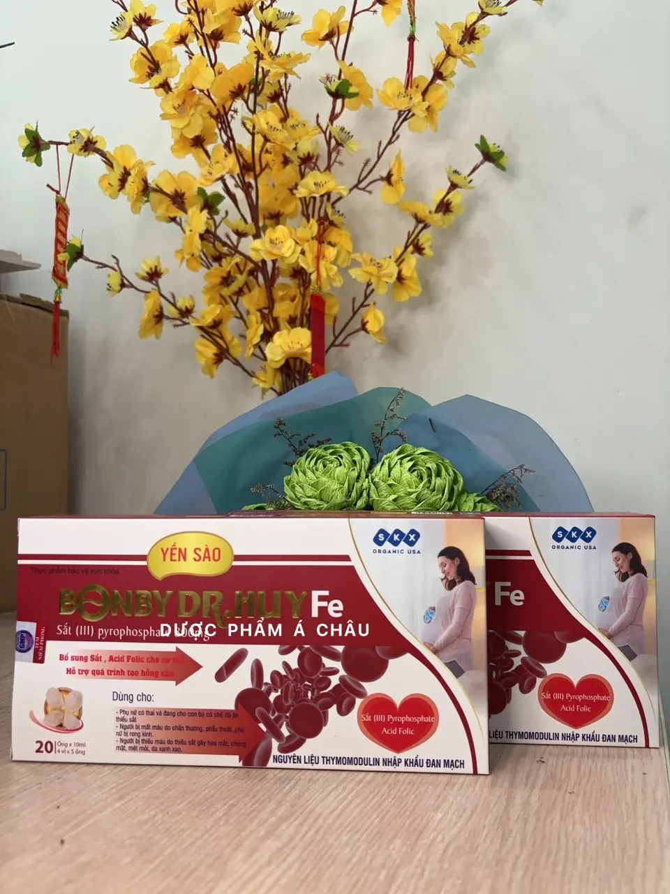 Sắt Nước Bonby DR.HUY FE Yến Sào - Giảm Triệu Chứng Thiếu Máu Do Thiếu Sắt, Giảm Hoa Mắt, Chóng Mặt Cho Trẻ Em,Người Lớn