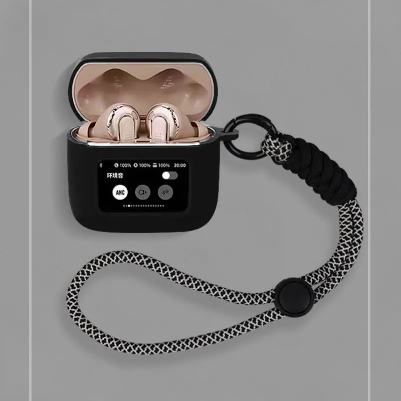 Case for JBL Tour Pro 3 Soft Protective Cover Headphone Shells TourPro 2 Nylon Lanyard Washable Housing Anti Dust Sleeve Hand Rope Strap Accessories