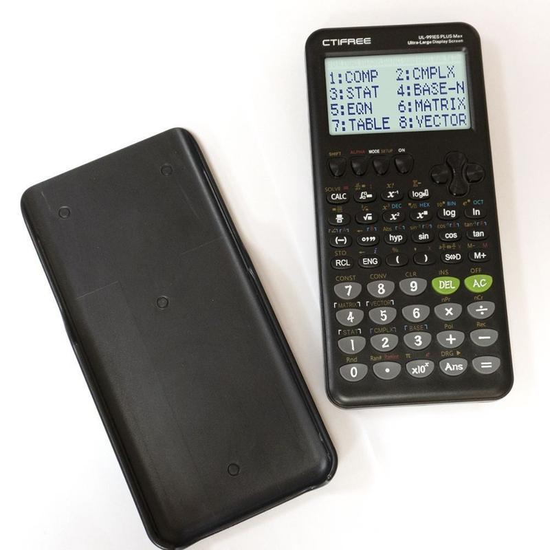 Product Introduction of Chic et Charme Portable Large Screen Scientific Calculator 10+2 Digits Display 417 Functions Function Calculator Standard Multifunction Math Calculators School Office Supplies 16