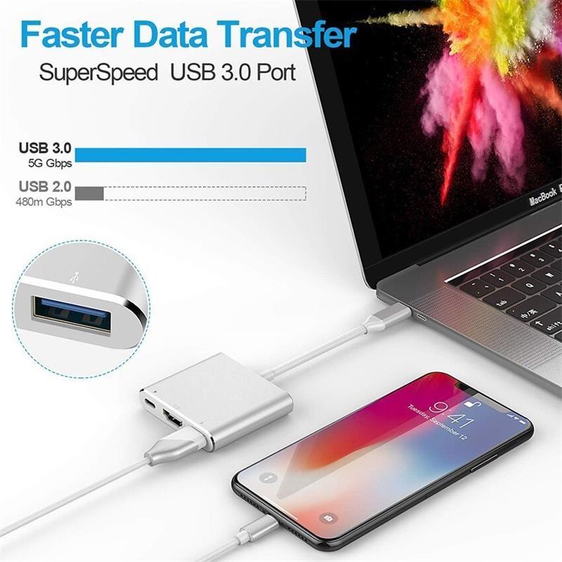 Product Introduction of 3 In1 Type-C USB 3.1 To HDTV HDMI USB 3.0 Type C Female Converter Cable Adapter Gawa Sa Solid Aluminum, Magandang Pagtanggap Ng Signal Eleader Para Sa PC Laptop 35