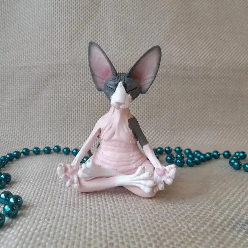 Tượng Nhỏ Mèo Phật Sphynx, Thiết Kế Kỳ Lạ Thích Hợp Để Thiền Định, Yoga Và Trang Trí, Tác Phẩm Nghệ Thuật, Thích Hợp Cho Ngoài Trời Và Sân Vườn, Tượng Nhỏ Decor Decor Phòng 4