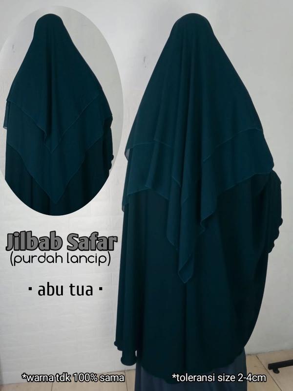 Jilbab Safar Purdah Lancip PREMIUM jetblack & new fortaleza Hitam Muslim 5