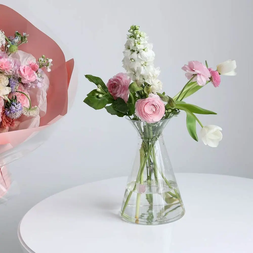 1Pcs Imitation Crystal  Transparent Creative Home Decoration Anti Drop Plastic  Clear Durable Practical Modern vase flowers Table Wedding
