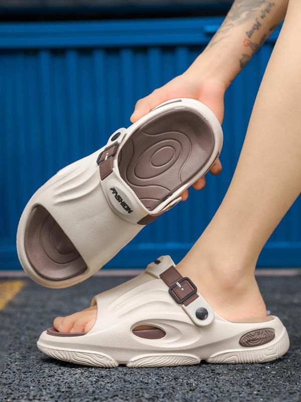 Men's Colorblock Patchwork Design Slides, Casual Comfortable Non-slip Slippers for Summer, Soft Comfy Home Slippers for Indoor Outdoor Wear, Walking Shoes 7