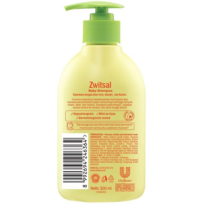 Zwitsal Baby Shampoo Natural Aloe Vera Pouch refill 250ml 250 ml 3