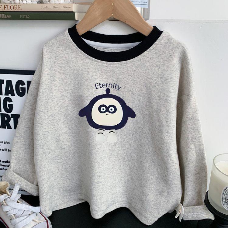 Áo Sơ Mi Cotton Phong Cách Hàn Quốc, Cho Em Bé, Thiết Kế Dễ Thương Và Hoang Dã, Cổ Tròn, Tay Dài, Thích Hợp Cho Mùa Thu, Cho Bé Trai Và Bé Gái, Áo Phông Lớp Nền Khối Hoạt Hình, Năm 2025 8