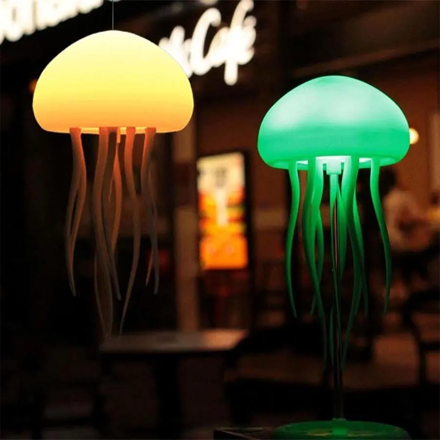 Jellyfish Design Night Light, USB Rechargeable LED Color Changing Jellyfish Lamp, Floating Voice Controlled Jellyfish Lamp with Dancing Legs