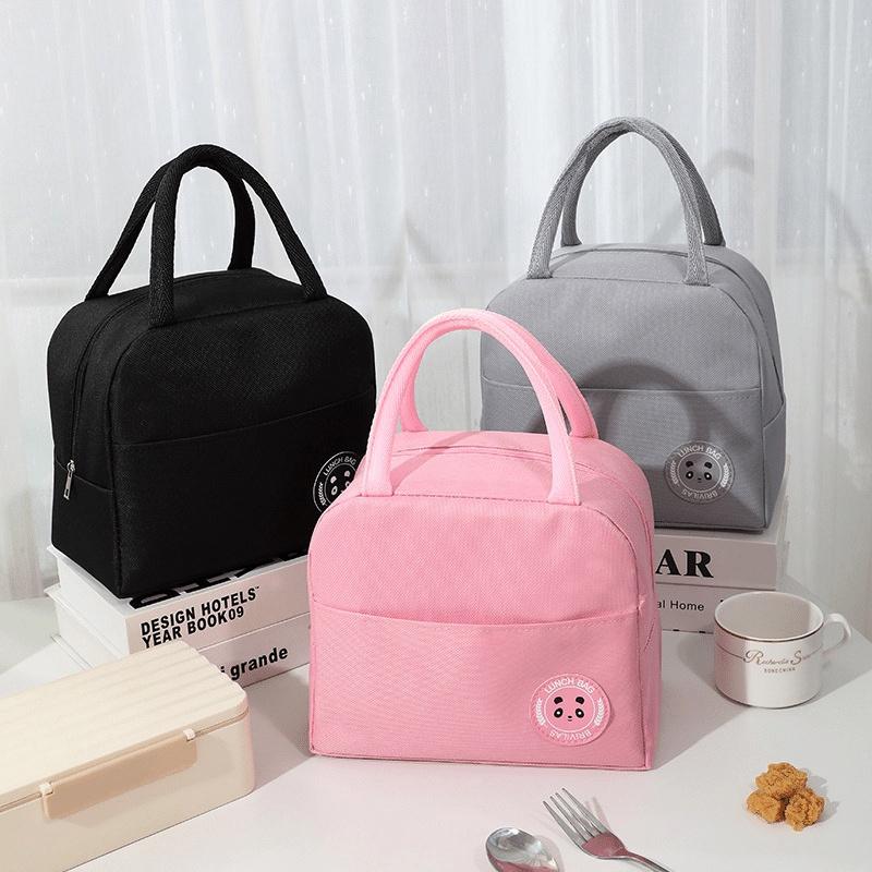  Túi Đựng Hộp Cơm Giữ Nhiệt Cao Cấp Lunch Bag Loại Trơn Mới Chống Thấm Nước Nhung Nam 