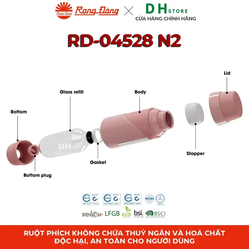 Bình giữ nhiệt mini Rạng Đông 450ml RD-04528 N2 binh  giu nhiet 4