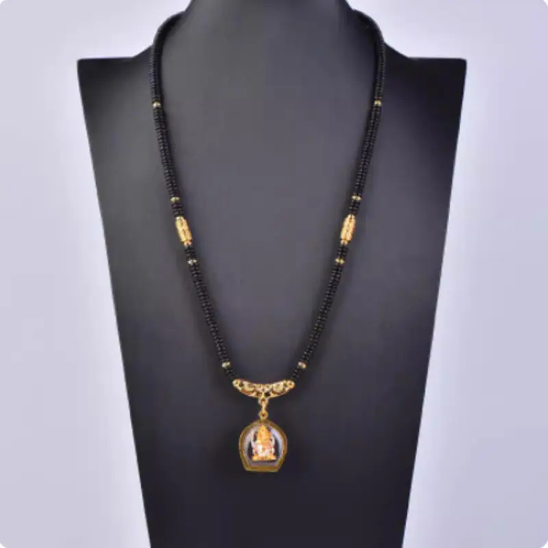 Black Buddha Brand Original Color Coconut Shell Short Neck Single Tangka Hanging Chain unisex