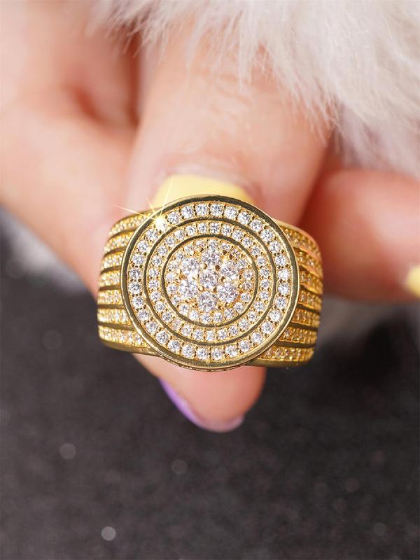 Women's Elegant Artificial Zircon Decorated Ring, Pave Engagement Ring, Exquisite Trendy Ring, Fashionable Jewelry for Women As Gift 3