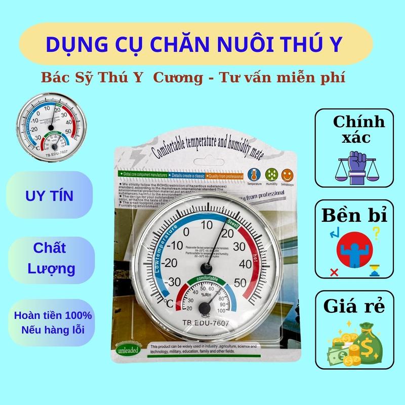 Nhiệt ẩm kế tròn, nhiệt kế đo nhiệt độ phòng, chuồng trại, kho bảo quản