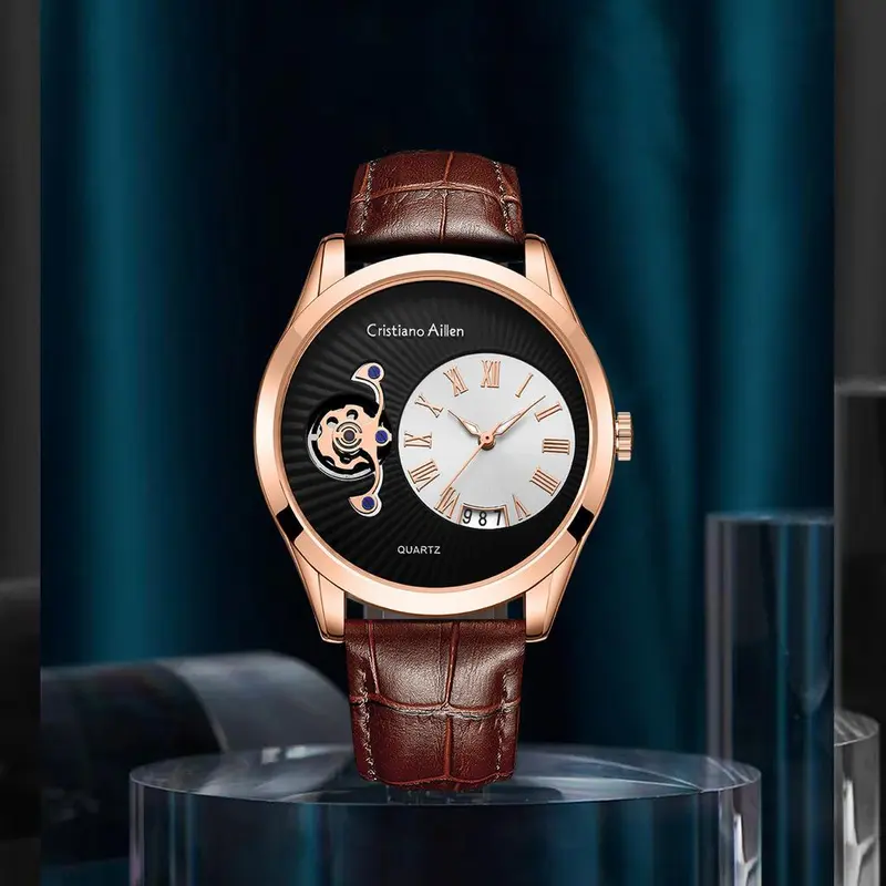 Jam Tangan Pria Analog Cristiano Aillen CA868 Original Stainless Steel Water Resistant 30m 5
