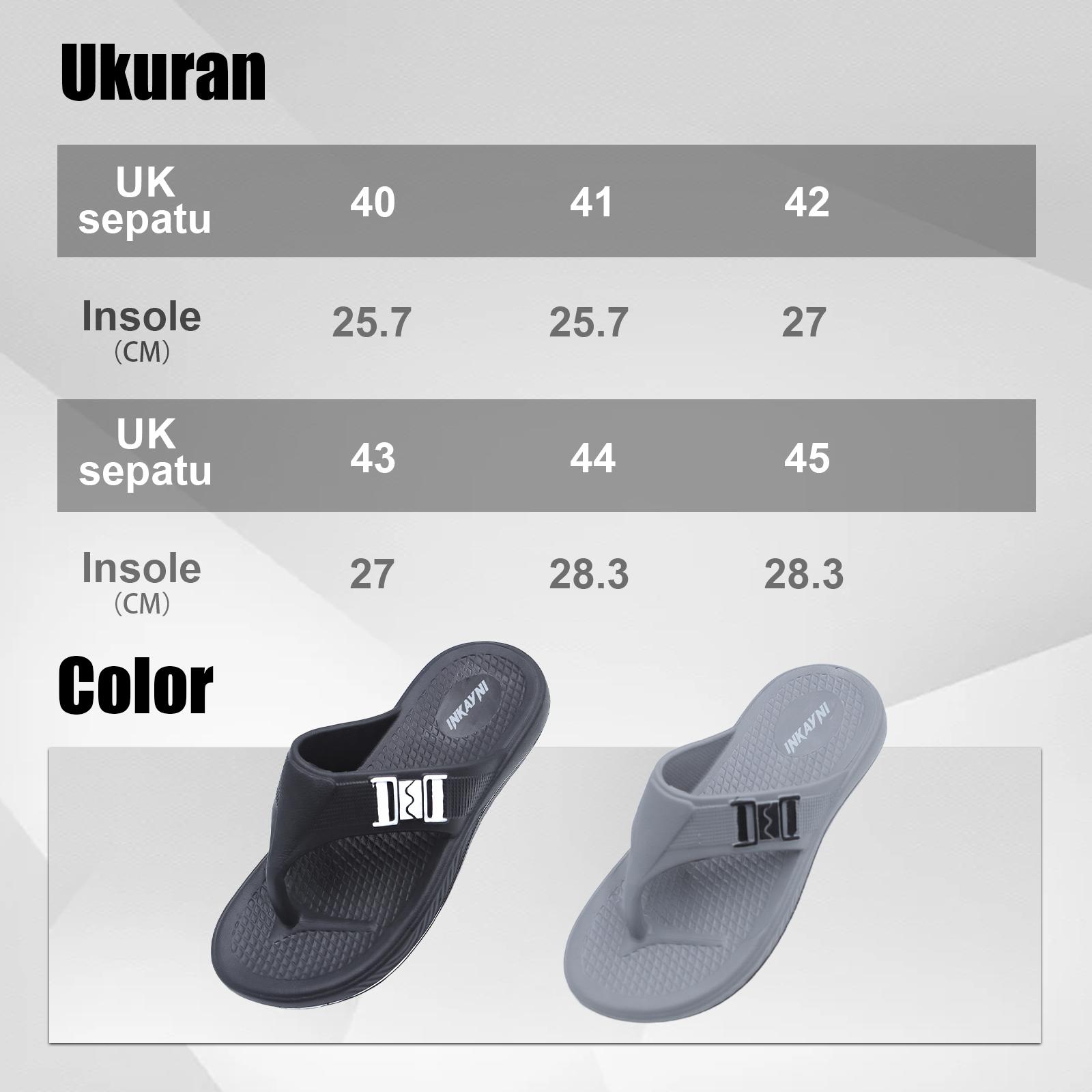 Sandal Jepit Pria Murah INKAYNI Terbaru 2026 Anti Selip Anti Jatuh Empuk Tidak Bikin Kaki Lecet Bahan EVA Karet Jelly Anti Bau Kaki Tidak Mudah Putus Tahan Lama Ringan Banget Cocok Rumah & Luar Ruangan Size 40-45