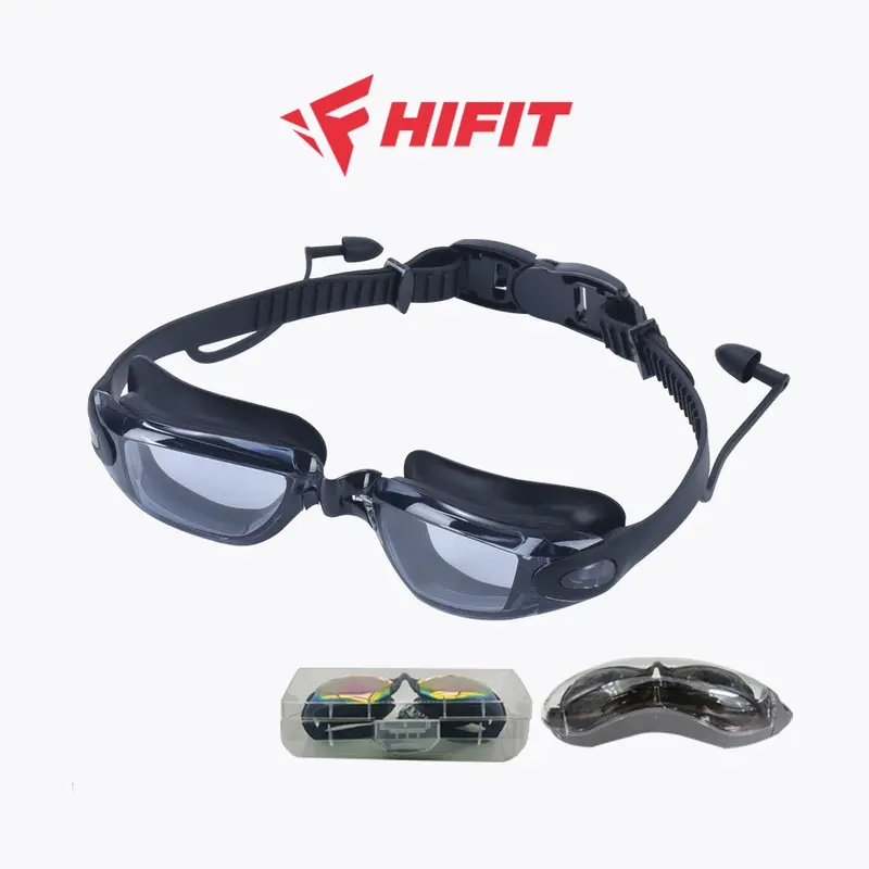 Kính Bơi Chống Sương Mù Cản Tia UV Cao Cấp HIFIT Kèm Bịt Tai -Tặng Hộp Đựng Phụ Kiện Cao Su -Nam Nữ 1