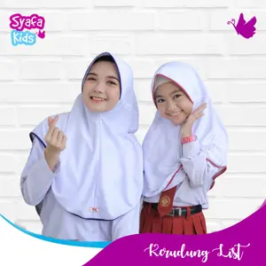KERUDUNG PUTIH INSTAN LIST SD SMP SMA S