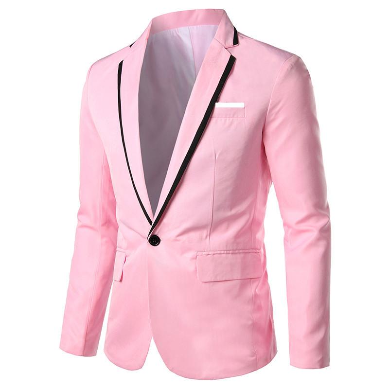 Foreign Trade Men's Small Suit European and American Size Contrast Color Fit Non-Ironing Casual Men's Clothing Suit Jacket Batch 4