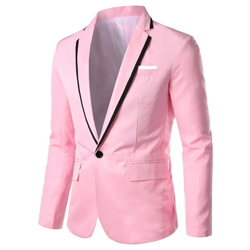 Foreign Trade Men's Small Suit European and American Size Contrast Color Fit Non-Ironing Casual Men's Clothing Suit Jacket Batch 4