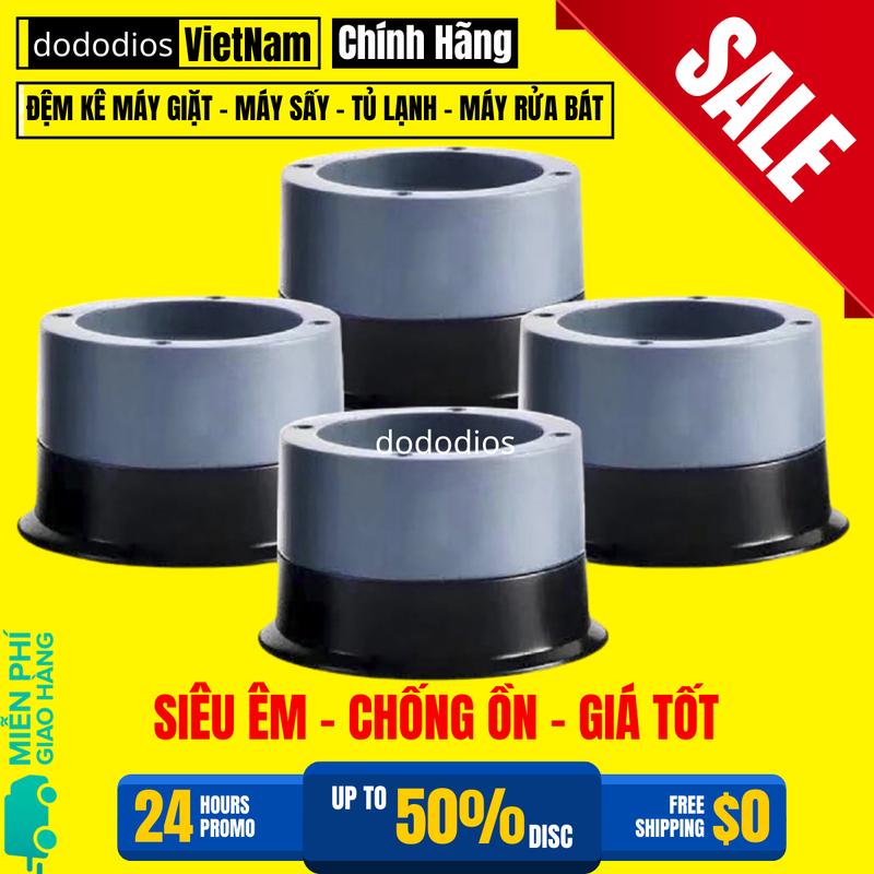 Chân đế máy giặt chất liệu nhựa cao su chống rung, kê cao và bảo vệ chân kê máy giặt tủ lạnh, chống ồn rất tốt, chống xê dịch - Hàng chính hãng dododios, Kệ Chân Máy Giặt, cục cao su máy giặt