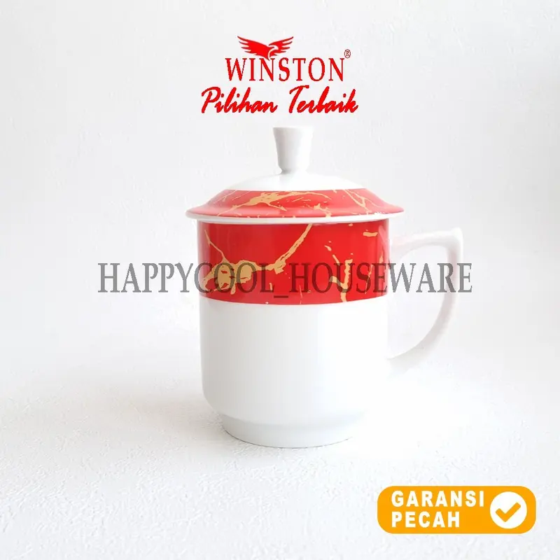 WINSTON 1pcs Mug Tutup 450cc Marmer Hitam Keramik Mug Gagang Gelas Minum Tutup 7