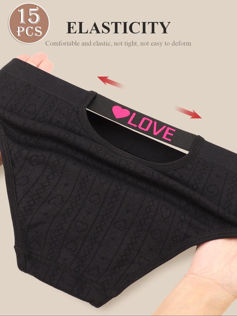 Product Introduction of Women's Heart Pattern Letter Tape Waist Cut Out Panty, Soft Comfy Breathable Panty for Daily Wear, Underwear for All Seasons 4