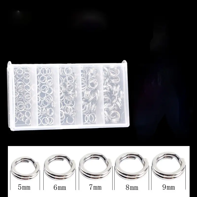 Vòng Chia Câu Cá Bằng Thép Không Gỉ, 200 Chiếc, Dây Siêu Phẳng Độ Bền Cao, Dụng Cụ Chịu Lực, Đầu Nối Mồi, Thích Hợp Để Câu Cá Jigging, Độ Bền Cao 1