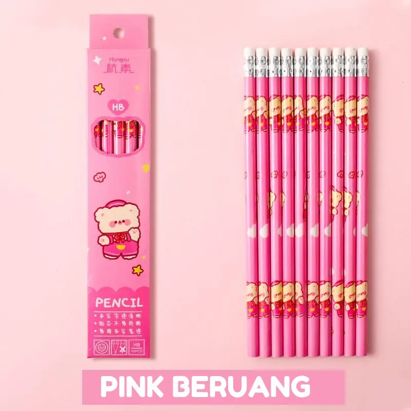 Pensil HB murah meriah isi 10 pcs Stationery karakter lucu 2