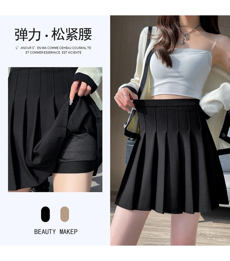 Product Introduction of Chân Váy Xếp Ly, Chân Váy Đồng Phục JK, Chân Váy Nửa, Chân Váy Mùa Xuân / Mùa Hè, Eo Co Giãn, Kéo Dài, Quần An Toàn, Có Khóa Kéo 13