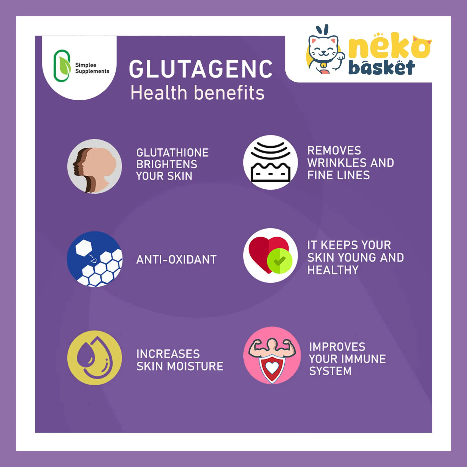 Simplee GlutaGenC Whitening Capsule Supplements FDA Approved | 500mg | 60 Capsules Combines Glutathione, Vitamin C, Simplee GlutaGenC Whitening Capsule Supplements FDA Approved | 500mg | 60 Capsules Combines Glutathione, Vitamin C,