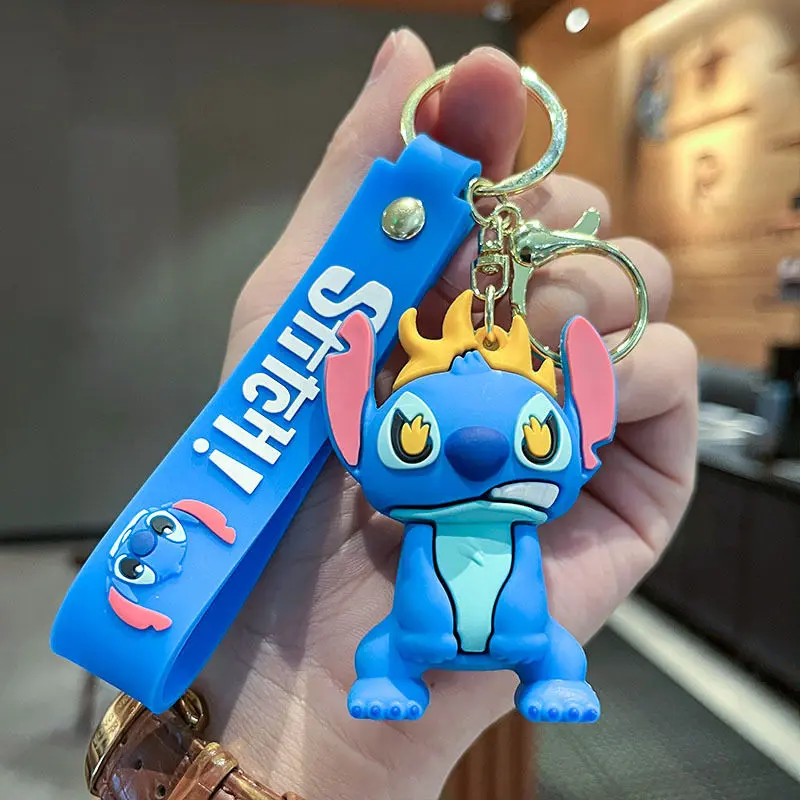 Mặt Dây Chuyền Móc Chìa Khóa Xe Hơi Búp Bê 3D Stitch Biểu Tượng Cảm Xúc Hoạt Hình, Thiết Kế Dễ Thương, Thích Hợp Làm Quà Tặng Gian Hàng Chợ Đêm, Bán Buôn Có Sẵn 4