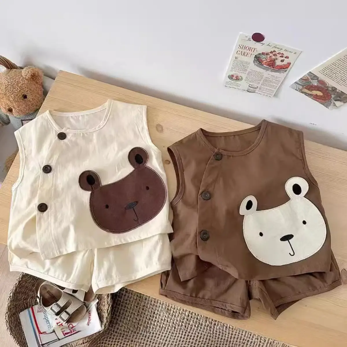 Bộ Quần Áo Trẻ Em Bé Hàng Mới Về Mùa Hè, Dành Cho Bé Trai Và Bé Gái, Áo ngắn Tay Dễ Thương Và Quần Đùi, Bộ 2 Món, Phù Hợp Cho Bé 0-2 Tuổi