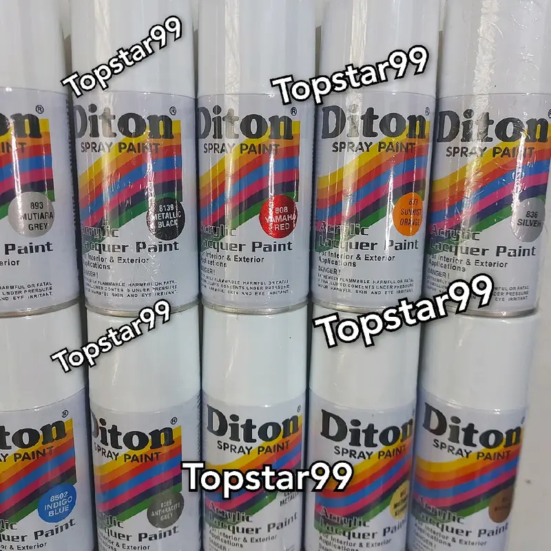 Pilok Cat Diton Ready Berbagai Varian Warna  Hitam Epoxy Pernis Merah Putih Biru Hijau Primer Grey 8020 884 839 836 8265 886 823 840 8540 803 8502 8460 8176 8173 8455 300cc Spray Paint 2
