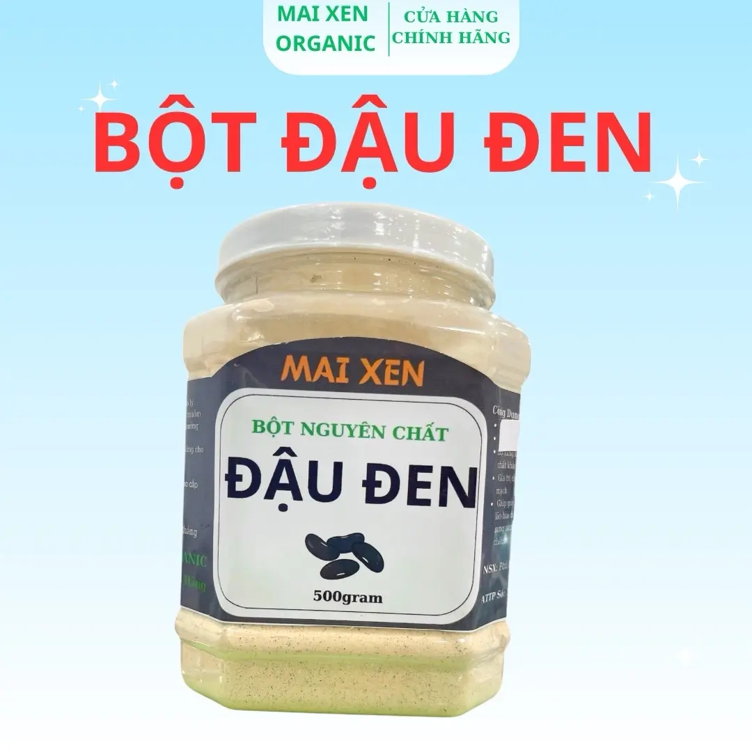 1 Hộp Bột Đậu Đen Nguyên Chất Rang Xay [500gr] khong chua duong