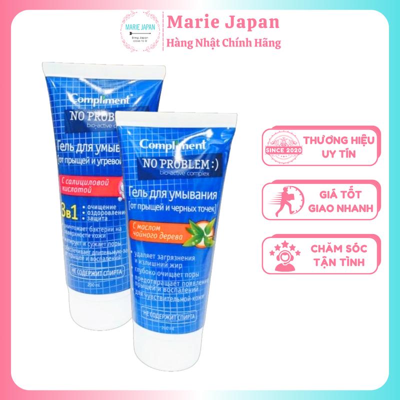 Sữa Rửa Mặt Làm Đẹp Da Compliment BHA No Problem Nga Tuýp 200ml- Skincare Tea