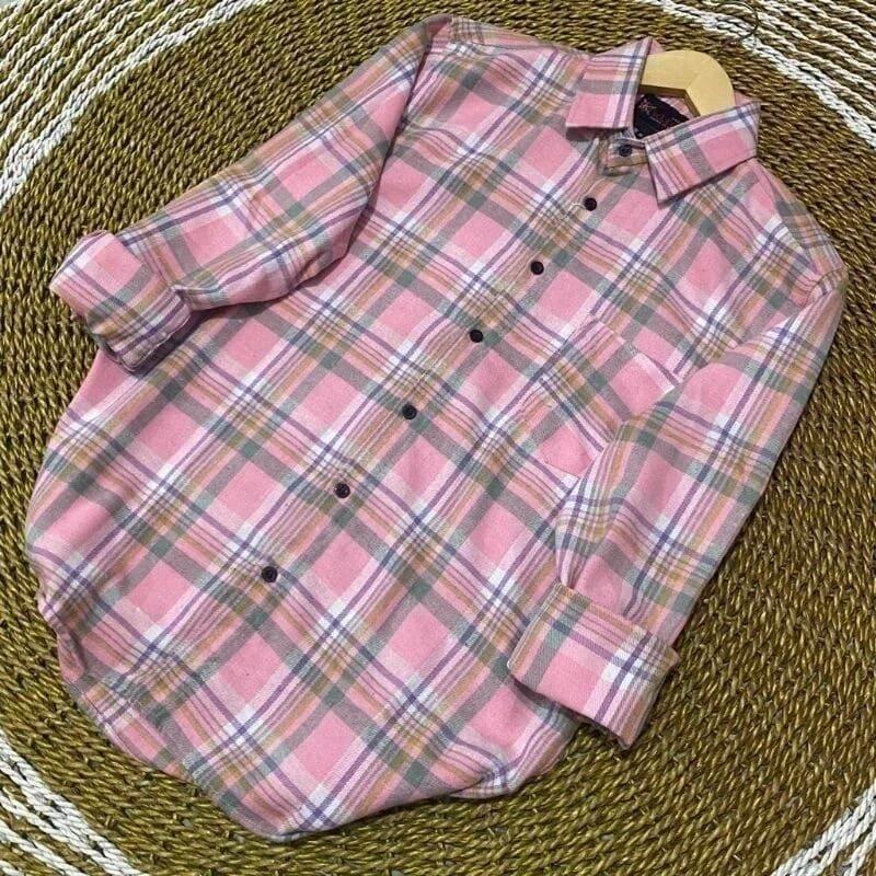 DISKON 50% kemeja flanel pria dan wanita kemeja flanel kotak kotak premium distro lengan panjang RA BUSANA Atasan 8