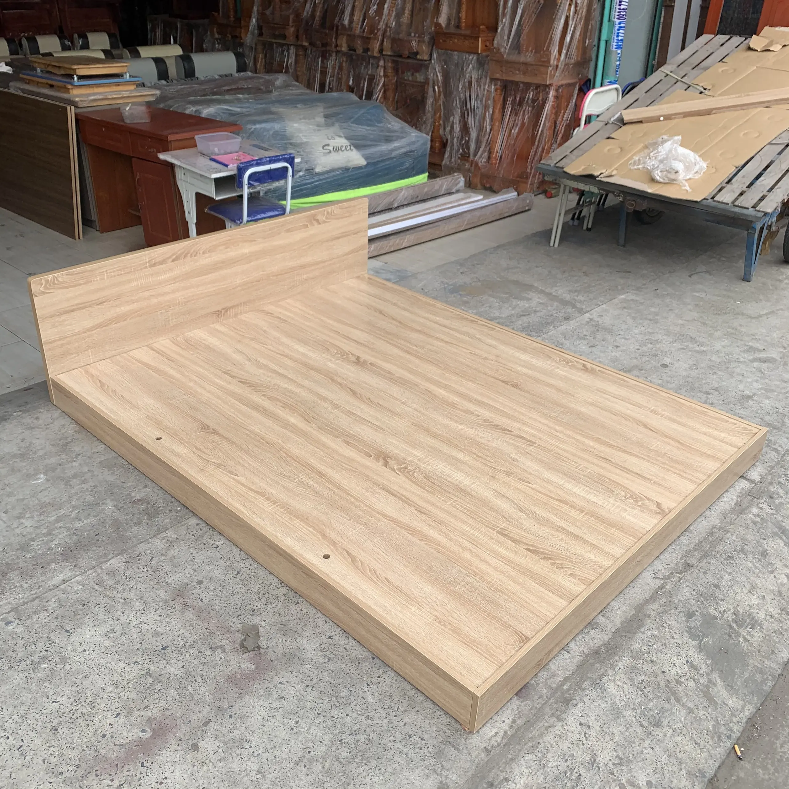 [Freeship HCM] Giường ngủ bệt kiểu nhật, đầu giường bo tròn sang trọng MDF CPX-GB01 1m8x2m giuong pallet hộp