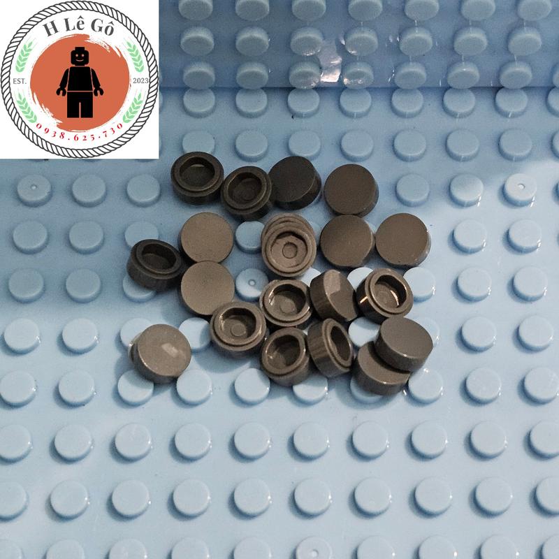 Combo 50 viên, 20 viên gạch MOC láng tròn 1x1 xám đậm mới 100% 0
