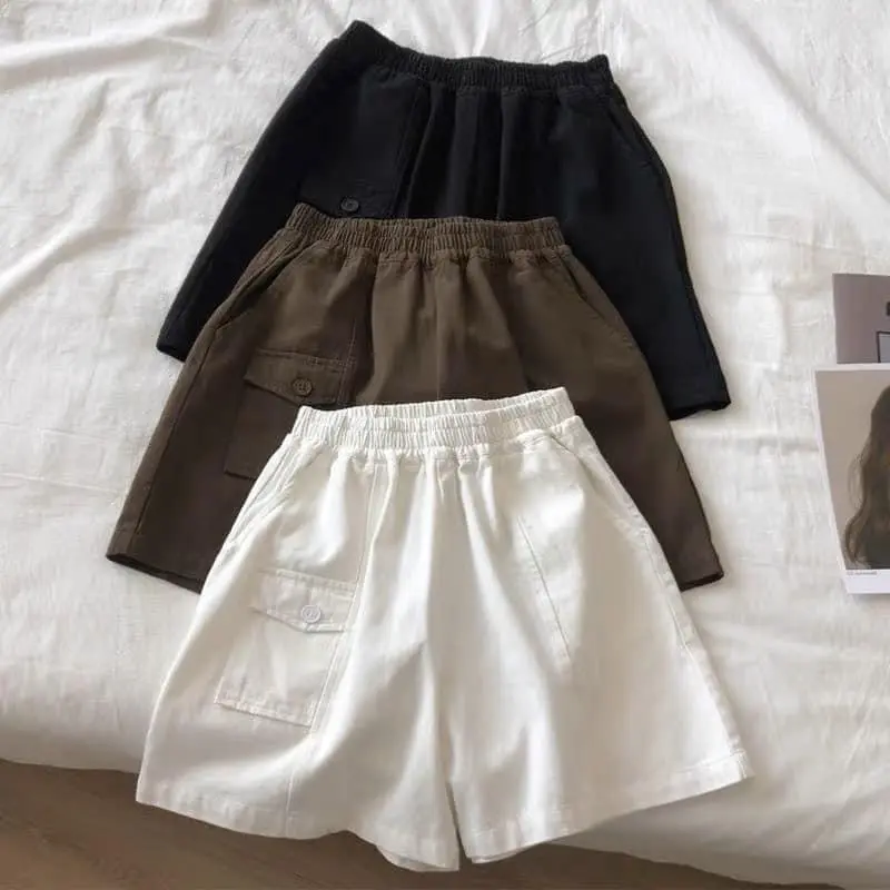 Quần Short Nữ, Quần Đùi Kaki Lưng Chun Co Giãn Dễ MA101 Nhung