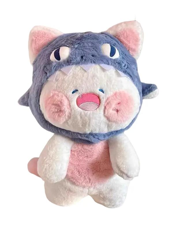 Gấu Bông Mèo Mũ Cá Mập Tháo Rời Mặt Cười Đáng Yêu Toy Thú Nhồi Bông Thú Bông Đồ Chơi